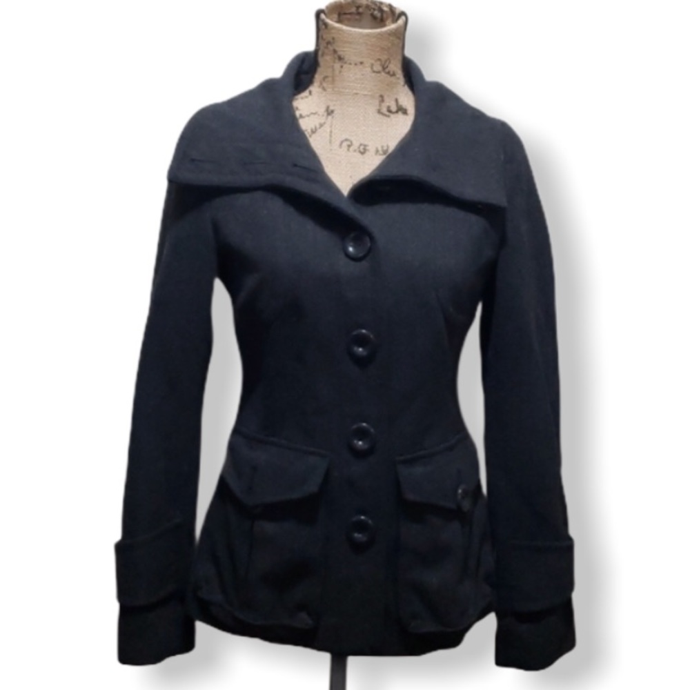 {H&M} Gray Wool Peacoat